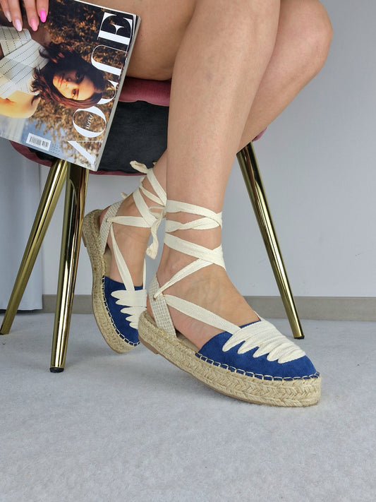 Espadrillas alla schiava blu