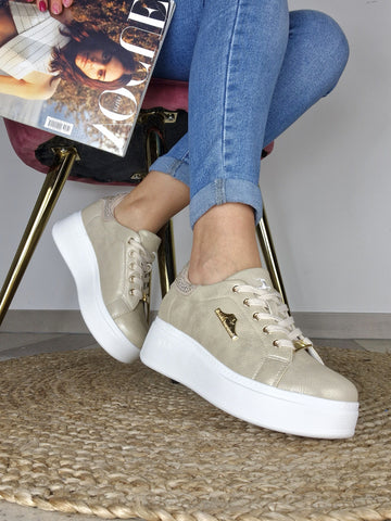 Sneakers Platino con brillantini